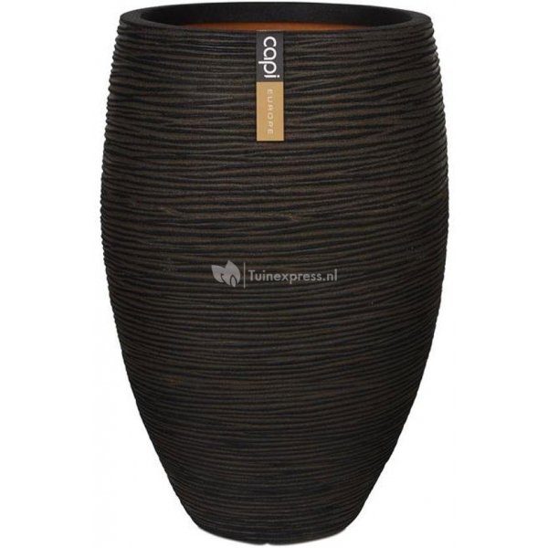 Capi Nature Rib NL vase elegant luxe L 45x45x72cm Bruin bloempot