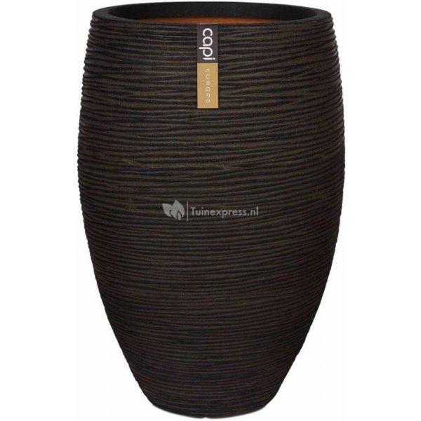 Capi Nature Rib NL vase elegant luxe M 39x39x60cm Bruin bloempot