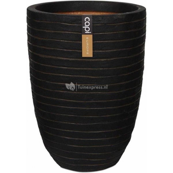 Capi Nature Row NL vase elegant low M 35x35x47cm Bruin bloempot