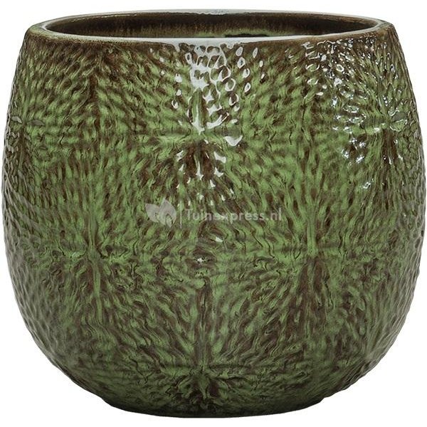 Pot Marly Green ronde groene bloempot voor binnen en buiten 30x28 cm