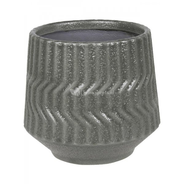 Pot Notable Dark Grey ronde bloempot voor binnen 14x12 cm grijs
