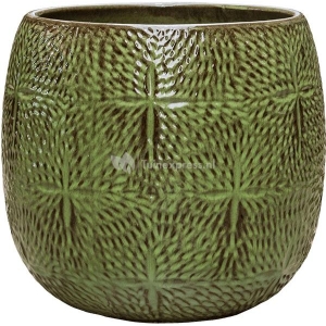 Pot Marly Green ronde groene bloempot voor binnen en buiten 41x38 cm
