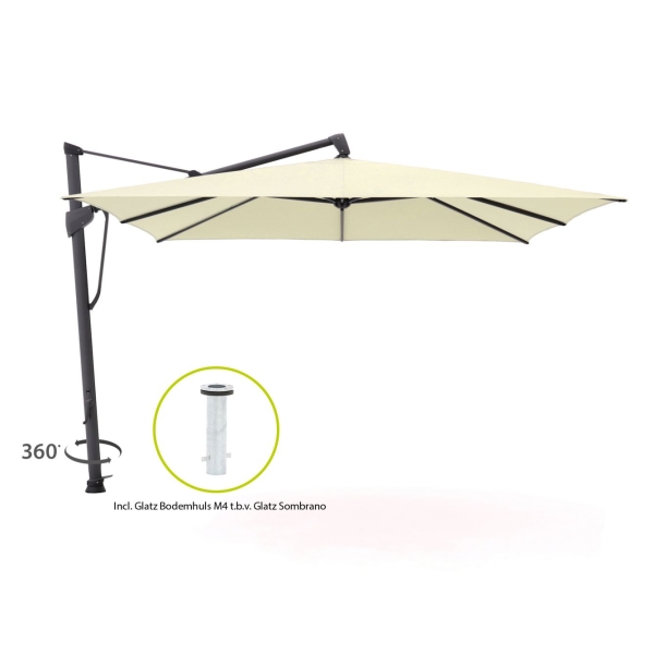 Glatz Sombrano S+ Easy zweefparasol 350x350cm