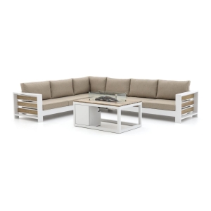 Bellagio Avolo/Cosiraw 120cm hoek loungeset met vuurtafel 3-delig links