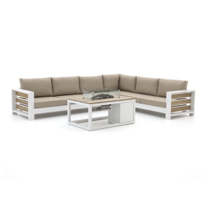 Bellagio Avolo/Cosiraw 120cm hoek loungeset met vuurtafel 3-delig rechts