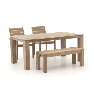 ROUGH-S/ROUGH-X 180cm dining tuinset met bank 4-delig stapelbaar