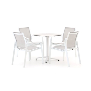 R&S Design Altea/Canzo ø 80cm dining tuinset 5-delig stapelbaar